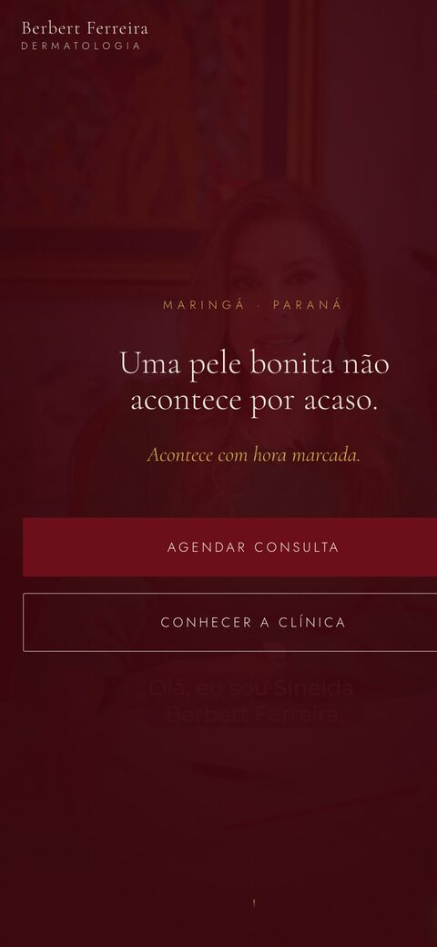 Site da clínica Berbert Ferreira aberto no celular.